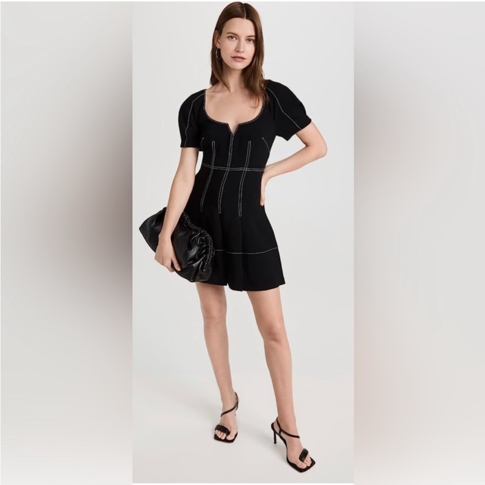 Cinq a Sept Aida fit and flare contrast stitch mini dress size 6